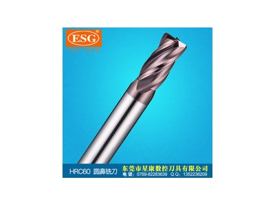 合金铣刀圆鼻刀60度铣刀加长柄圆鼻刀R角刀台湾进口硬质合金铣刀台湾 ESG E600  4*0.5R*4T*4D*75L图3