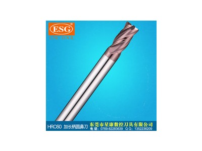 合金铣刀圆鼻刀60度铣刀加长柄圆鼻刀R角刀台湾进口硬质合金铣刀台湾 ESG E600  4*0.5R*4T*4D*75L图2