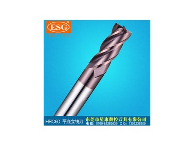 60度合金铣刀加长柄平底刀台湾进口数控刀具立铣刀锣刀平刀台湾 ESG E600  4*4T*4D*75L图2