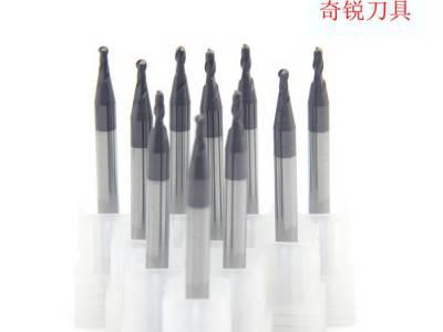 直销进口整体合金钨钢铣刀HRC58黑纳米涂层R1*4*50球统刀图1