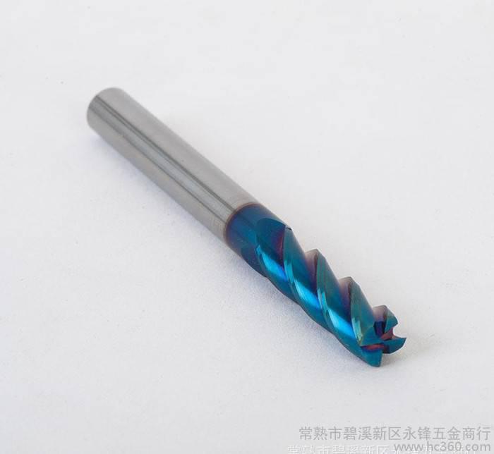 CR65度蓝纳米涂层10mm4刃牛/圆鼻钨钢立铣刀硬质整体合金刃具