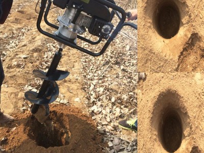 道路绿化快速钻坑机   耐磨家用手提式挖坑机手提式钻眼机 手提双叶合金钻头挖坑机品牌图6