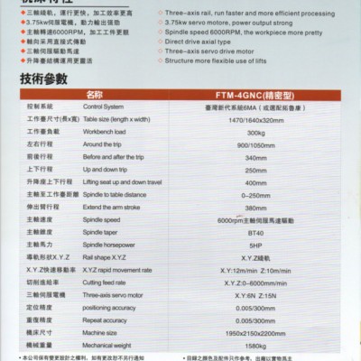 丰堡炮塔铣床 FTM-4TNC数控炮塔铣床 四4把刀数控铣床 全球首创技术图7