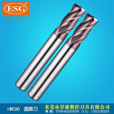 台湾ESG硬质合金刀60度圆鼻钨钢铣刀R角铣刀 台湾 ESG 4*0.5R*4T*4D*50L图1