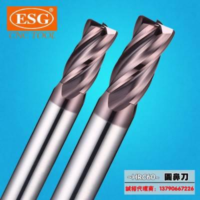 台湾ESG硬质合金刀60度圆鼻钨钢铣刀R角铣刀 台湾 ESG 4*0.5R*4T*4D*50L图2