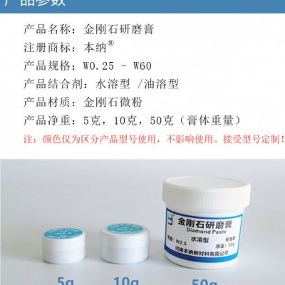 现货工厂价标准级水性钻石膏W3.5玉石玻璃金刚石抛光膏高效易清洗单晶钻石研磨膏图4