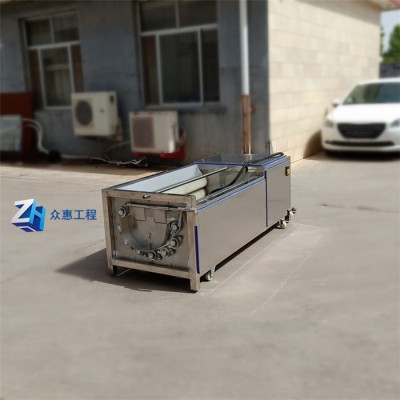 众惠800型洗猪头猪蹄洗羊蹄清洗机 土豆去皮机 蔬菜304不锈钢毛刷清洗剂图6