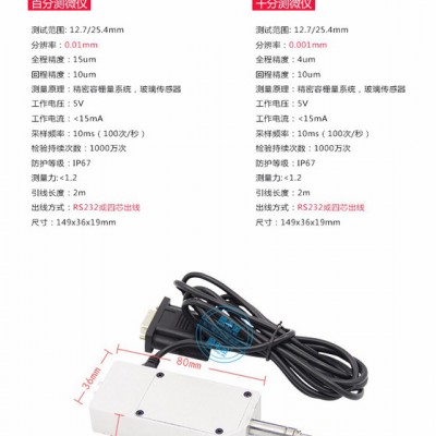 顺丰金测微计线性测微计容栅测微计位移传感器数显千分表 百分表 接PLC单片机 数显测微计千分测微计 高精度图8