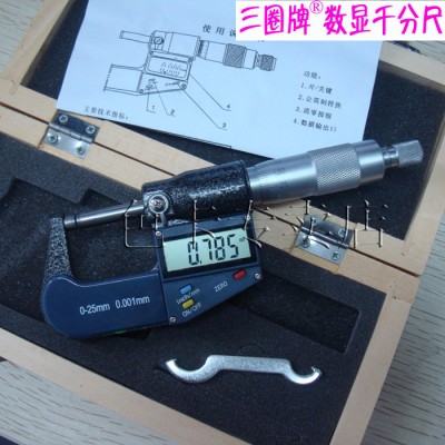 供应三圈千分卡 数显千分尺0-25mm图1
