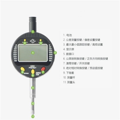 哈量电子数显百分/千分表 五键 数字式指示表头 0-12.7（其余型号可联系客服确认订货） 哈量数显百分表图7
