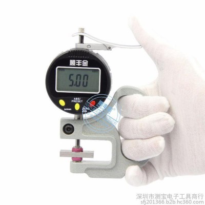 供应顺丰金数显测厚规 电子测厚规 高度计 厚度计 双球头SFJ0-12.7mm*30喉深双圆头数字显测厚度计百分测厚仪规图2