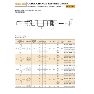 优惠批发供应TRADE MAX台湾贸巨Tr柄/伸缩攻牙器 攻牙刀柄 攻丝刀柄THL140-40/TR20 THL240图2