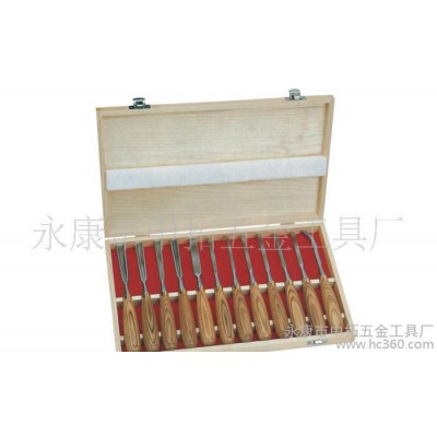 凿 雕花凿 雕刻凿 雕刻刀12PCS木盒带彩套包装雕花凿图3