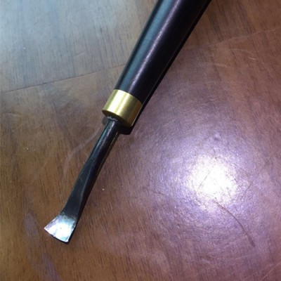 利华木雕工具专卖店 东阳手动木工雕刻刀 装柄磨好紫光檀柄雕刀 木雕工具 修光挖槽刀1cm图1