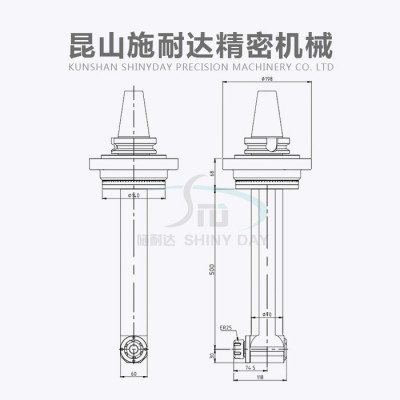 供应 施耐达ER25-500 加长直角铣头BT50直角头 延伸侧铣头 加工中心铣刀 角度头 延伸角度头厂 家 直角铣头图1