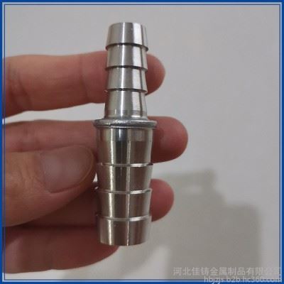 佳铸 不锈钢管子作软管接头 双头接皮管接头 用管子加工管件 全数控加工 源头厂家 可量身定做图1