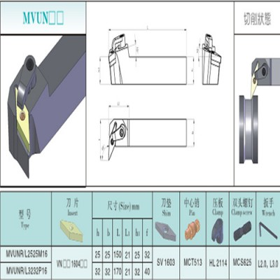 数控外车刀杆排刀架排刀杆外圆/端面/清角加工MVUNR  买数控车刀选南京维克合金工具厂图1