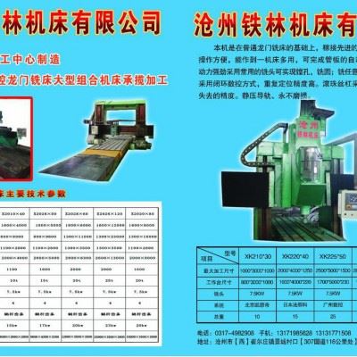 沧州铁林hxk4016 加工中心 4米龙门铣床  价格低的性价比高的 河北省沧州市 台湾健椿主轴图1