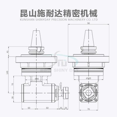 供应 施耐达AG90-JP32-70 角度头 侧铣头 加工中心角度头 镗铣头90度侧铣头 加工中心侧铣头图3