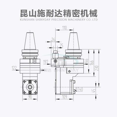 供应 施耐达D62-BT50-BT40 内缩式角铣头 数控加工中心 侧铣头 直角铣头 加工中心侧铣头 龙门铣头 龙门铣床图3