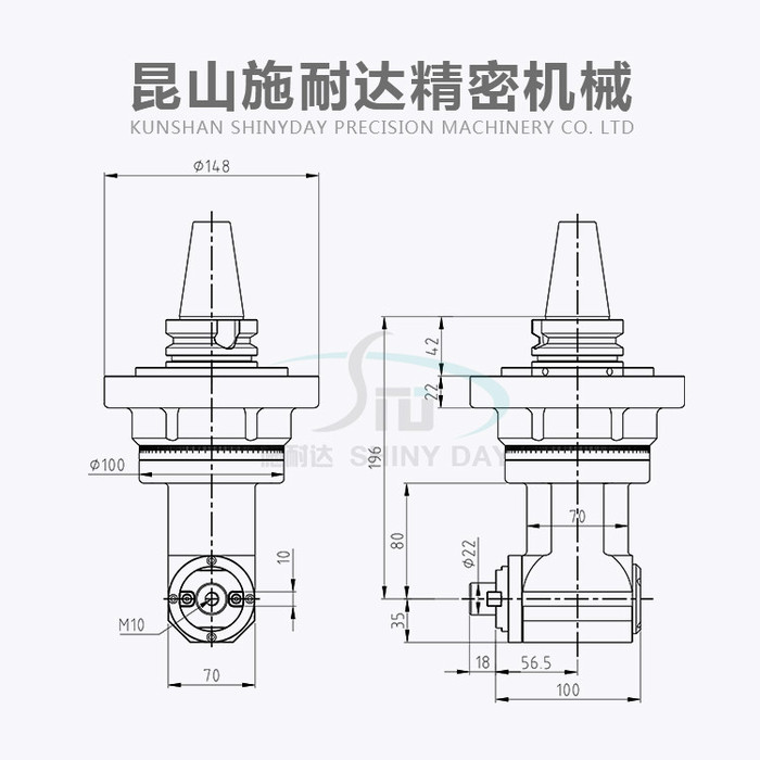 供应施耐达BT50-F50-80 异形角度头  数控加工中心 加工中心侧铣头 直角铣头 侧铣头 角度头 万向铣头