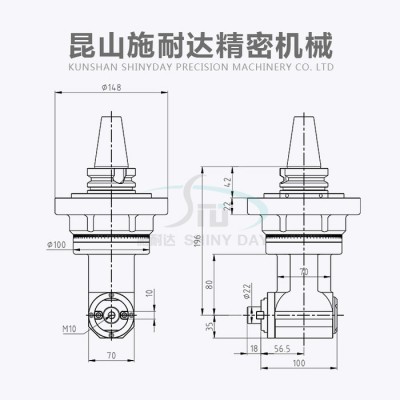 供应施耐达BT50-F50-80 异形角度头  数控加工中心 加工中心侧铣头 直角铣头 侧铣头 角度头 万向铣头图1