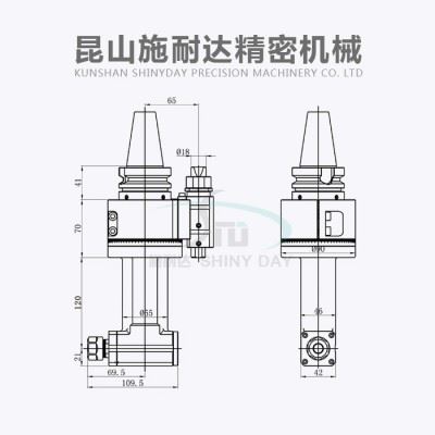 供应施耐达BT40-ER16-120 加工中心侧铣头 延伸直角铣头 角度头 侧铣头 BT40铣头 CNC加工中心铣头图2