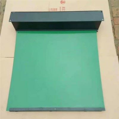 沧州宏泰定制伸缩式无盒卷帘 三防布导轨防护罩 数控机床卷帘防护罩图1