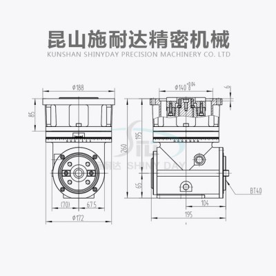 供应 施耐达D77-BT50-BT40 侧铣头 加工中心角铣头 直角铣头 角度头 龙门铣头 CNC角铣头 bt40铣头图7