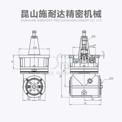 供应 BT40角度头 侧铣头施耐达 数控加工中心 bt40侧铣头 直角铣头 数控直角铣  侧铣头 90度角度头图1