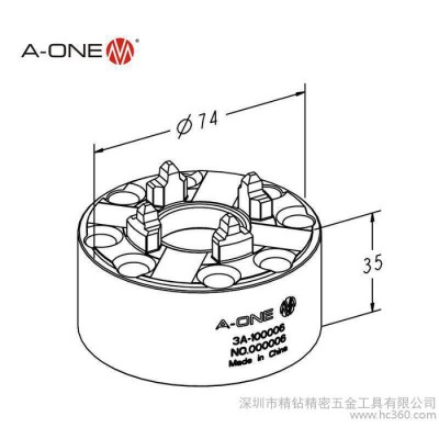 深圳精钻50 型简易卡盘 CNC数控液压卡盘定位系统 **自定心夹具图1