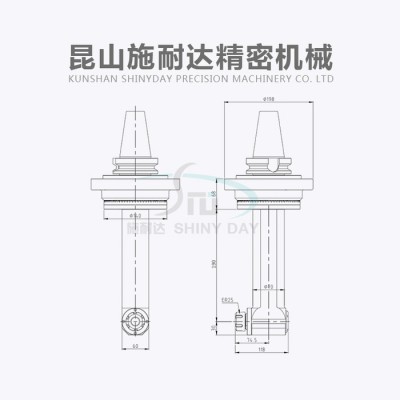 供应 施耐达BT40-ER25-190 BT50直角头 万向铣头 加长直角铣头 加工中心数控 侧铣头 延伸型角铣头价格图2