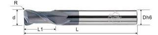 台湾西门德克（CMTec）2.5*0.5R高硬圆鼻钨钢铣刀（